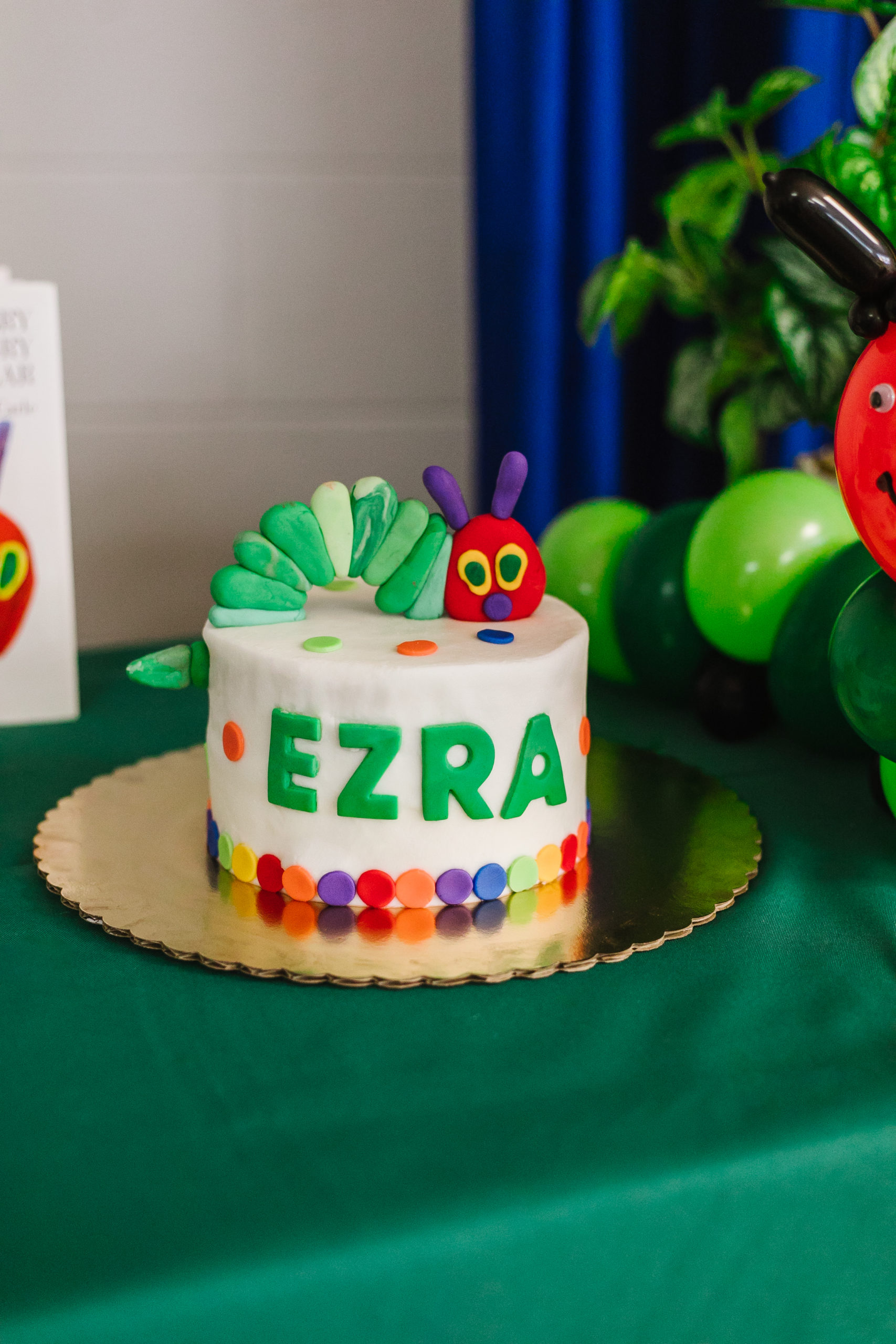 the very hungry caterpillar themed cake
