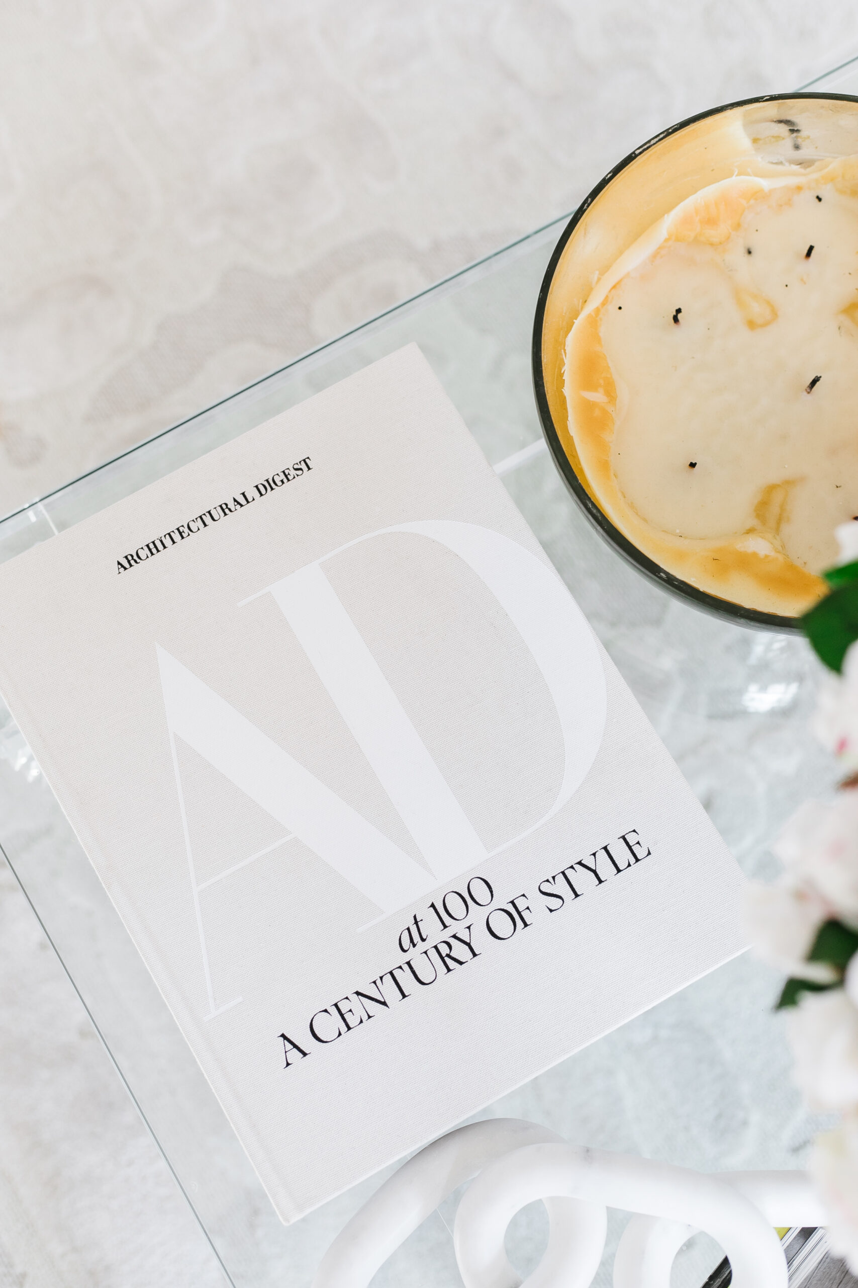 neutral coffee table book styling