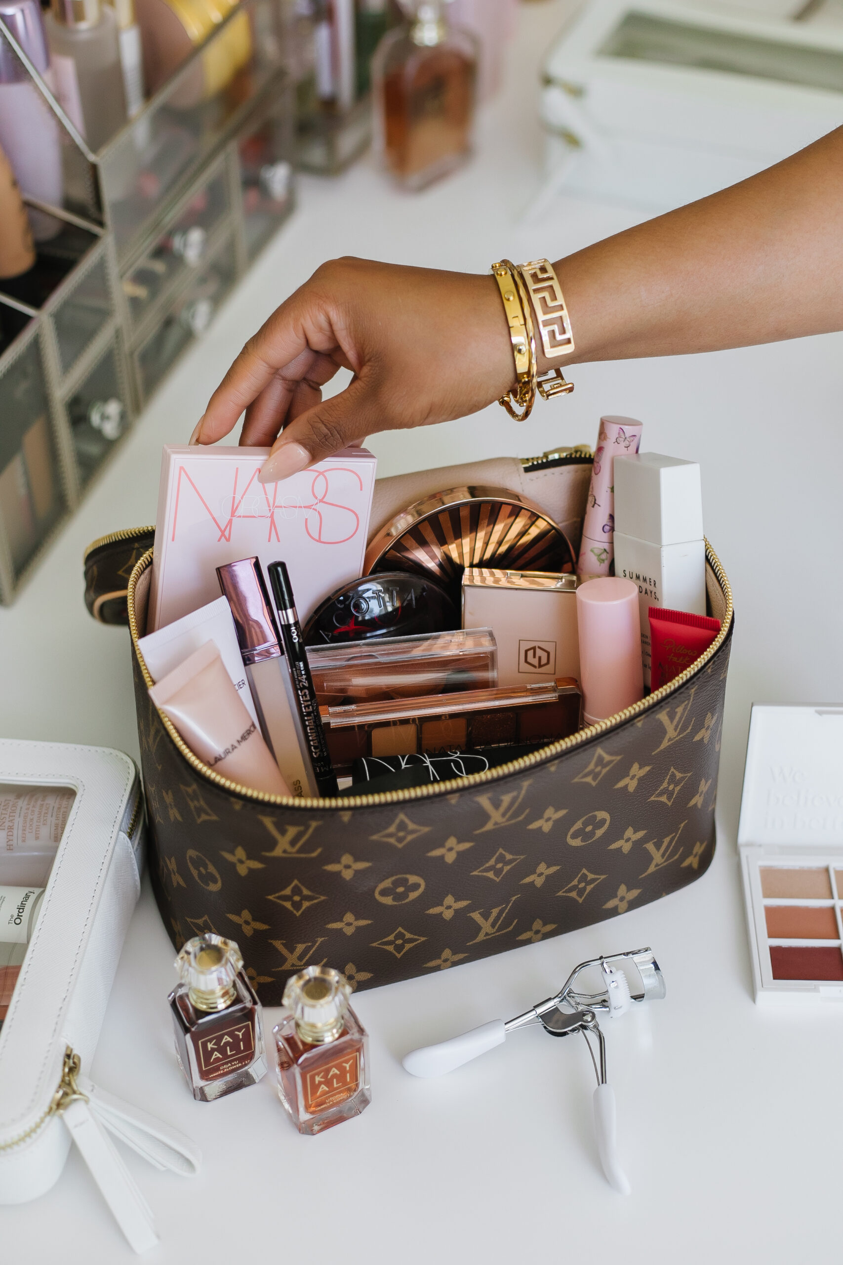What's in my *Louis Vuitton* MAKEUP bag! (All the essentials) +
